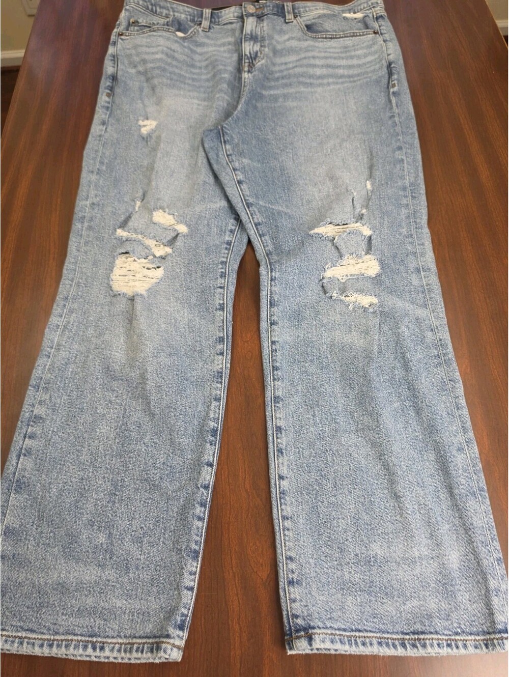 Torrid High Rise Straight Jeans Size 18R Distressed Classic Denim Y2K Casual